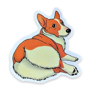 Timid Corgi Sticker 